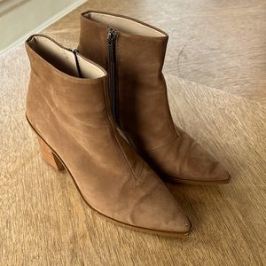 Brown Suede Booties Sz 8